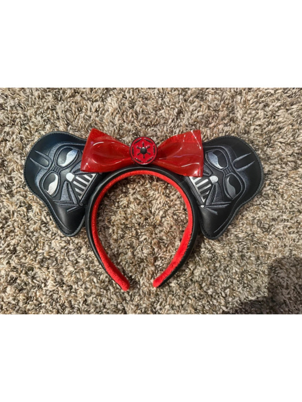 Hong Kong Disneyland Star Wars Darth Vader Minnie Ears Headband red bow